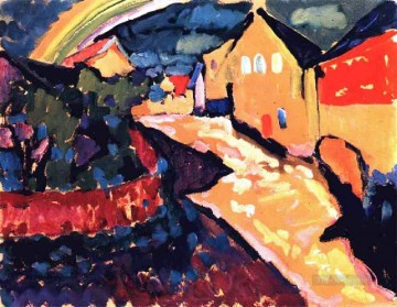 Wassily Kandinsky Painting - Murnau with rainbow Wassily Kandinsky